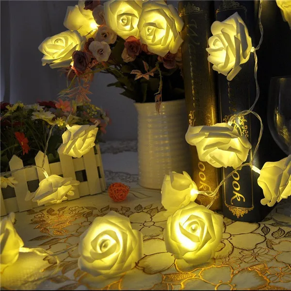 2 м 20LED Лучшая цена, высокое качество, модный Романтический праздничный светильник, цветок розы, Сказочная гирлянда, свадебное украшение, декоративный светильник