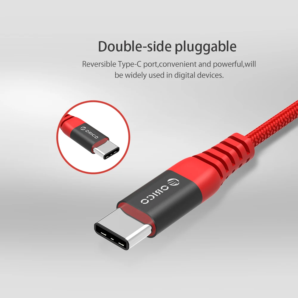 Кабель ORICO Scharge type-c для USB-A, 1 м/3 фута, зарядный шнур, черный/красный, кабель синхронизации для смартфонов и планшетов