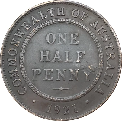 1921 Реплика 1911-1923 13 монеты Австралия One полпенни копия монет Копер - Цвет: 1921