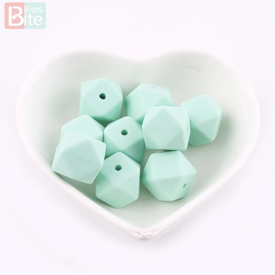 Укусы 5 шт 14 мм цветные силиконовые шестигранные бусины классические сенсорные