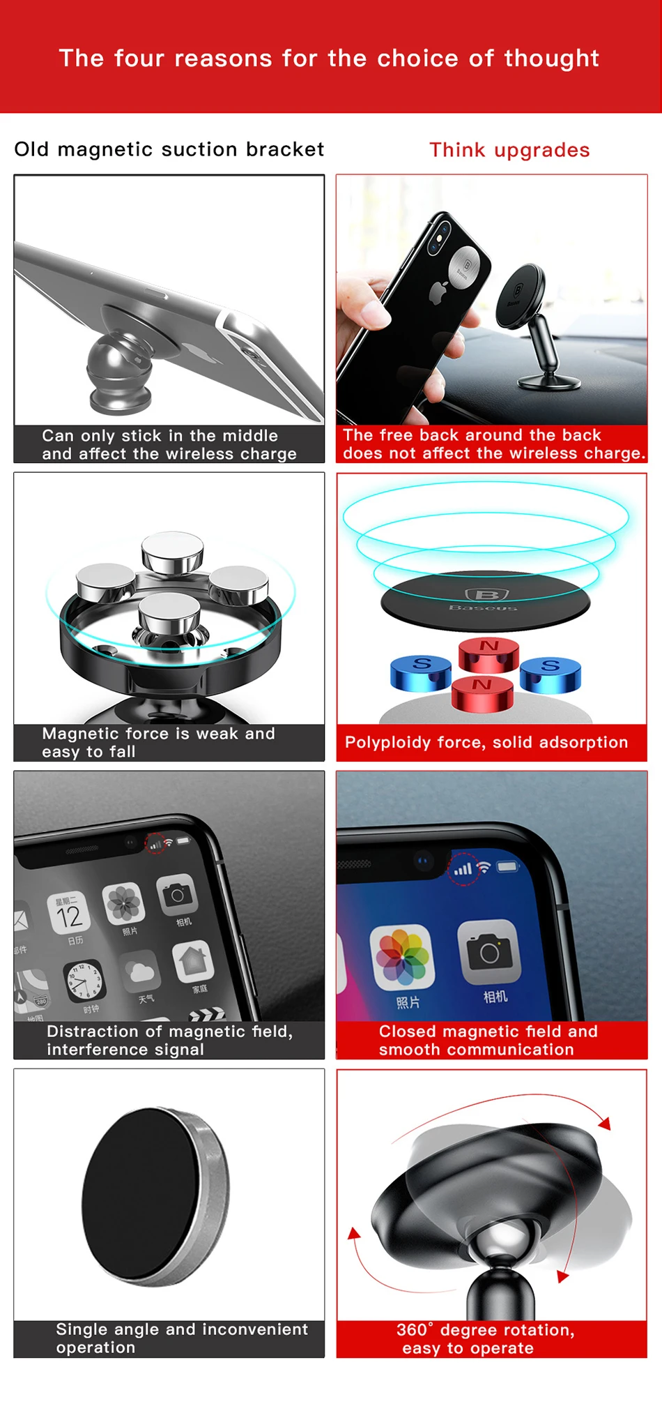 Магнитный автомобильный держатель для телефона Baseus для iPhone 11 Pro Max samsung Note 10, магнитный держатель для телефона, автомобильный держатель для мобильного телефона, подставка