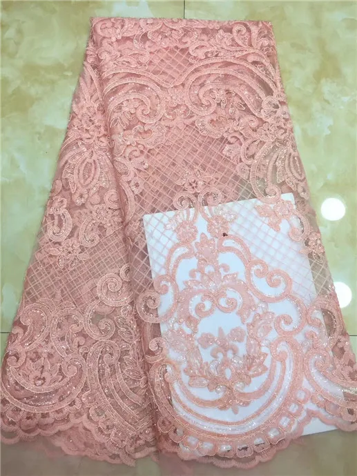 African Handcut Lace organza Fabric with sequins Latest French fabric Pink white blue(XZS-4-19 | Дом и сад