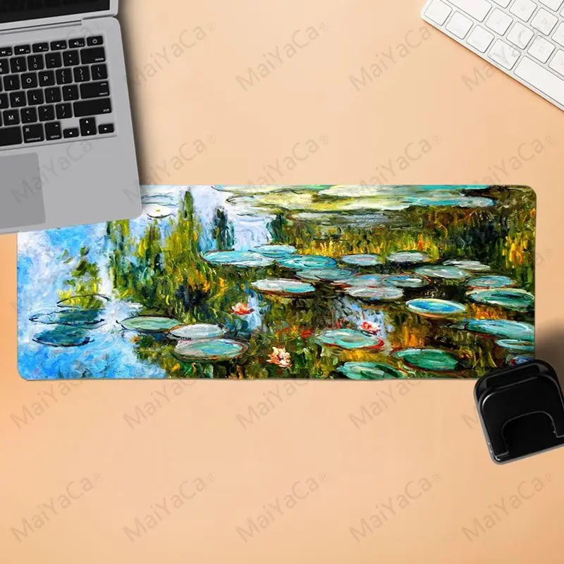 

MaiYaCa Vintage Cool Monet Water Lilies Gaming Mouse Pad Large Gamer Computer Mousepad Rubber for cs dota 2 LOL mouse pad
