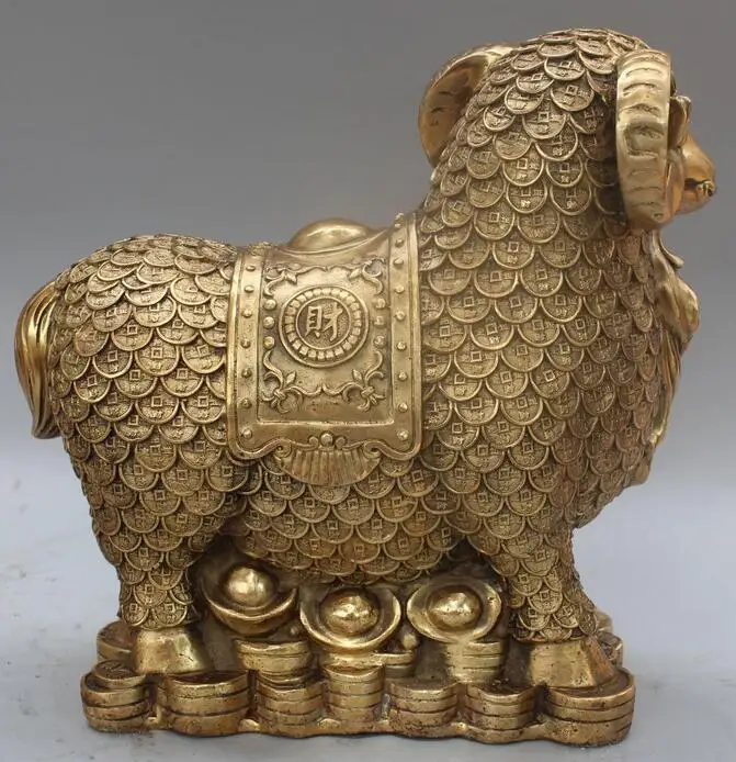 12 &quotотмечены китайский бронзовый медь фэншуй животного богатство денежная