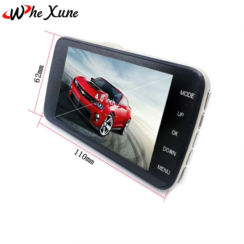 WHEXUNE 4 0 дюймов Двойной объектив тире Камера FHD 1080 P Видеорегистраторы для
