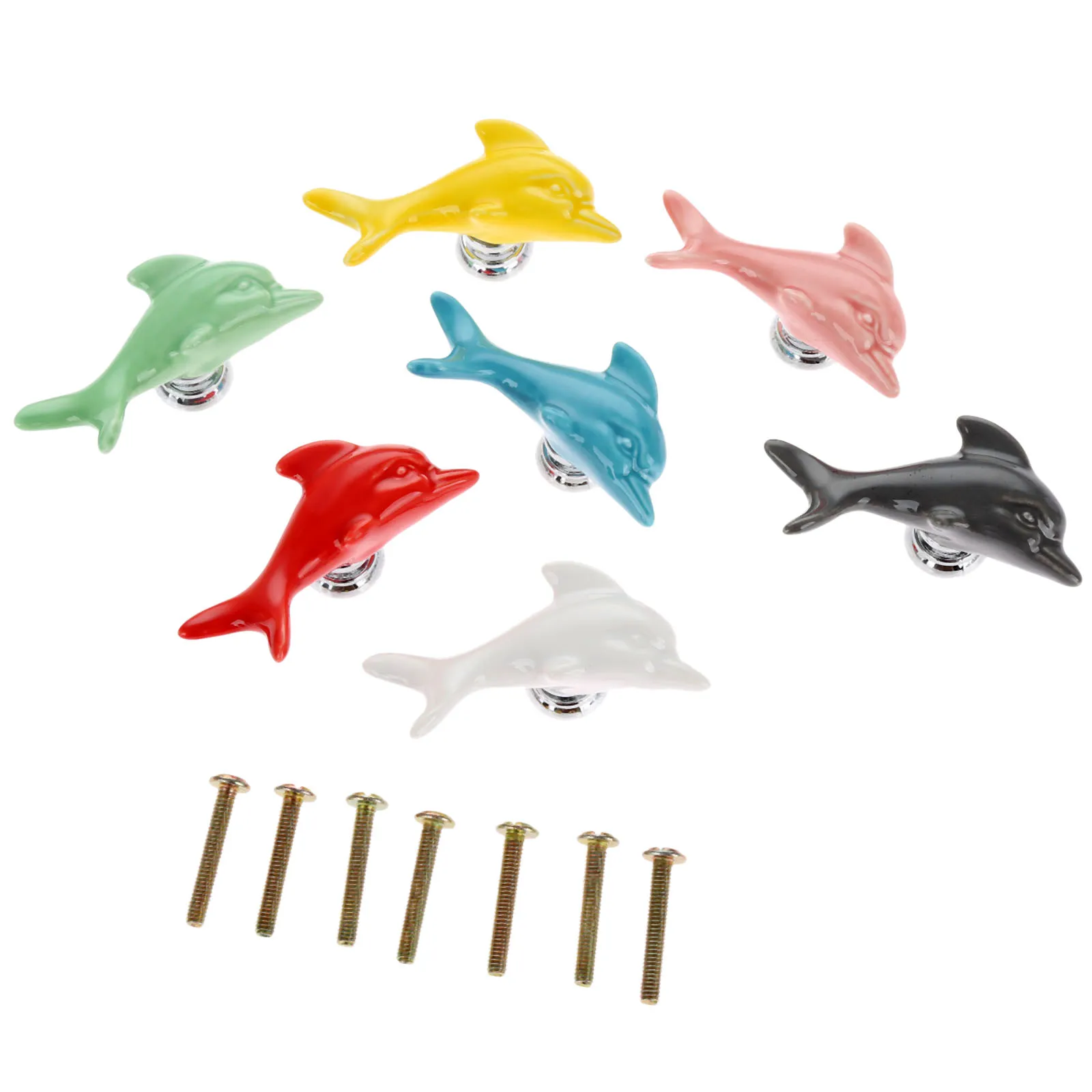 1Pc Dolphin Ceramic Knob Furniture Handles Wardrobe Door Pull Drawer Kitchen Cupboard Handle Cabinet Knobs and Home Decor | Обустройство