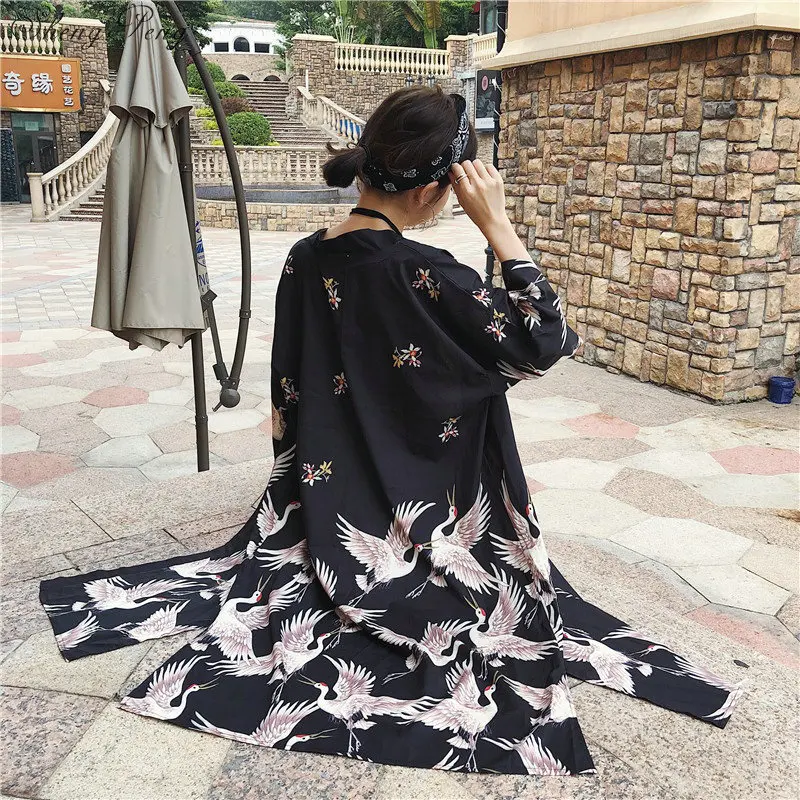Женское кимоно yukata Кардиган с длинным рукавом кардиган в традиционном стиле
