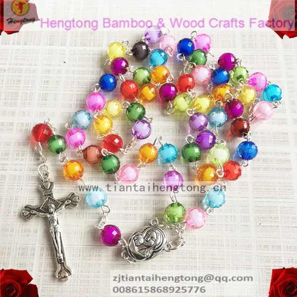 8 мм Акриловые Четки из бисера искусственное ожерелье четки с распятием в виде