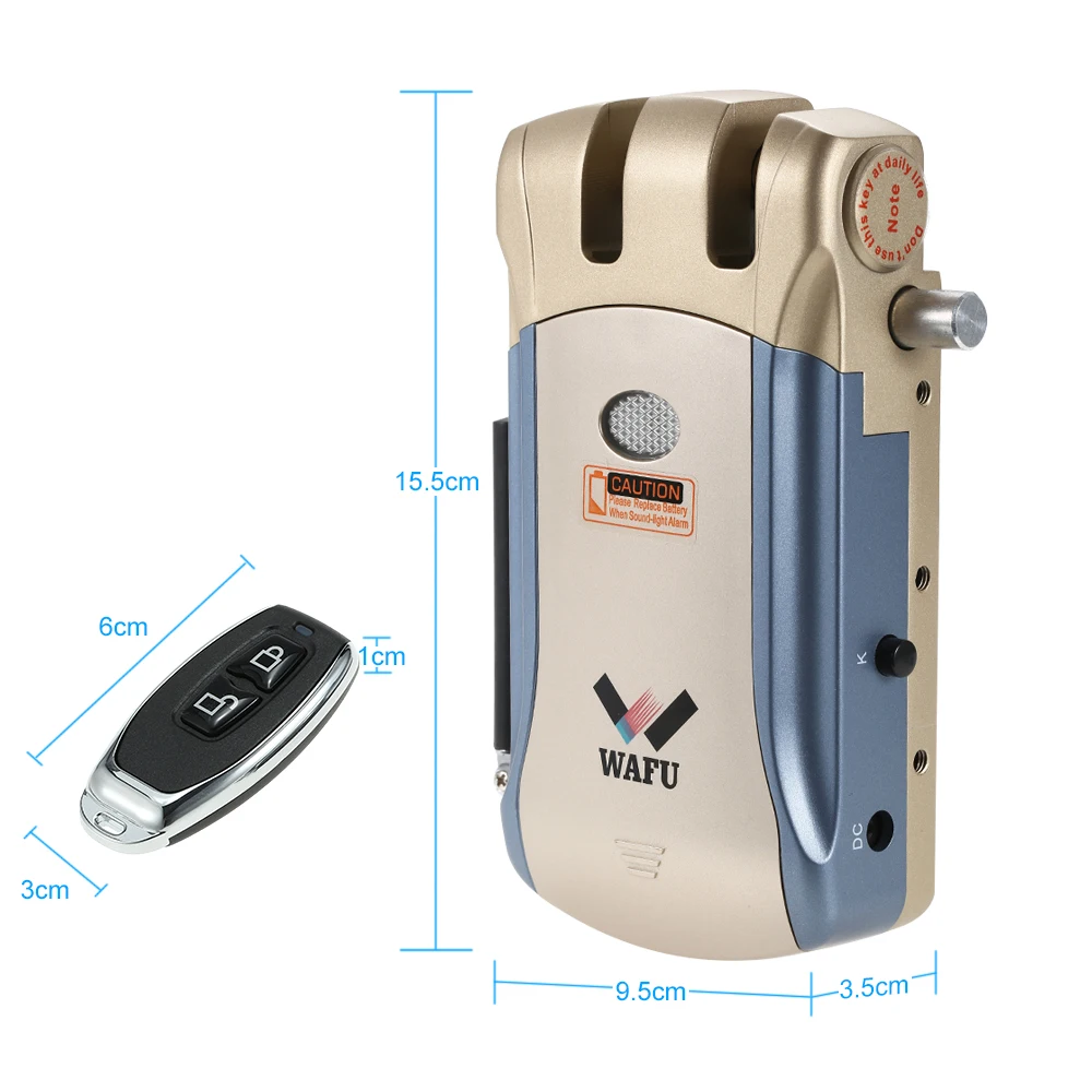 WAFU WF-008U Remote Control Intelligent Electronic Lock Invisible Keyless Entry Door APP Unlocking with 4Remote Controllers |