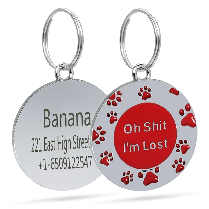 Забавная Персонализированная бирка для удостоверения личности собаки из