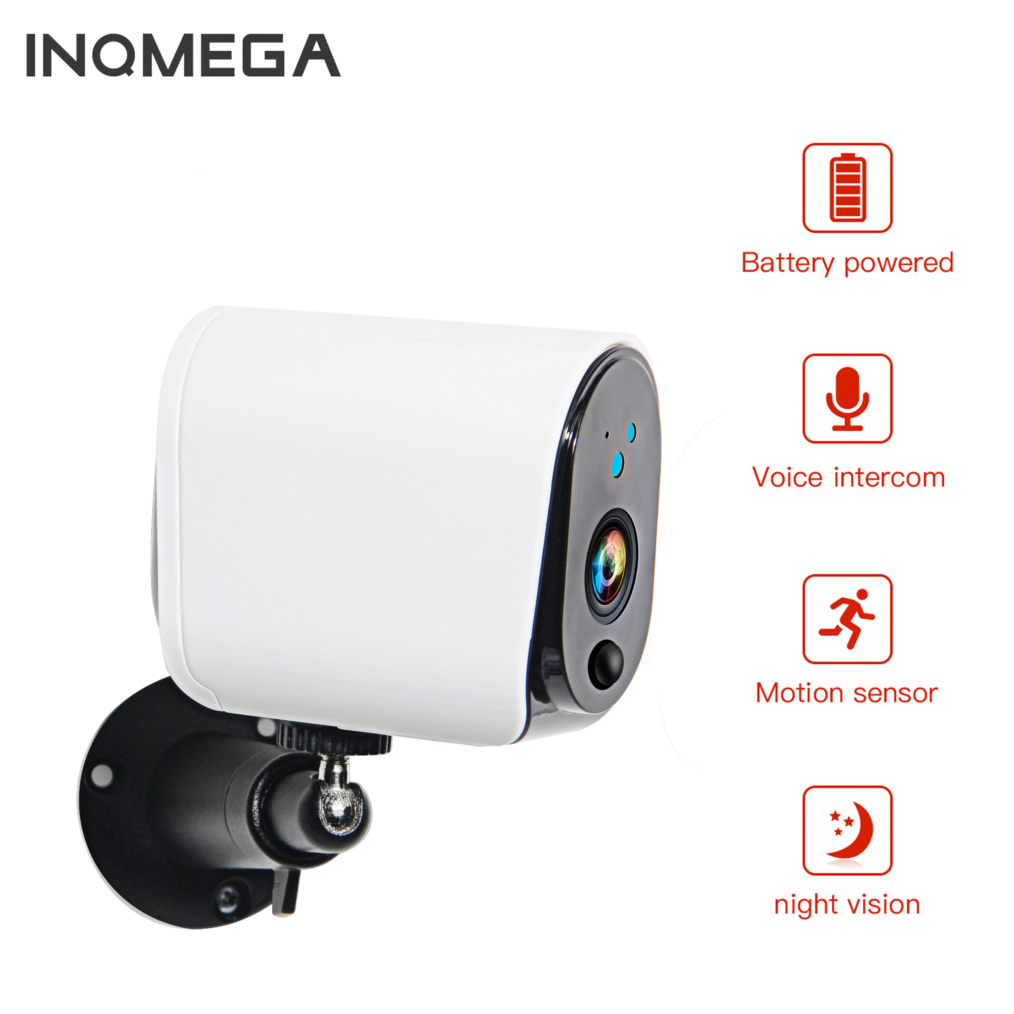 

INQMEGA 100% Wire-Free Outdoor IP Camera 1080P Wireless Surveillance Camera Home Security IP65 Waterproof Battery WiFi IP Camera