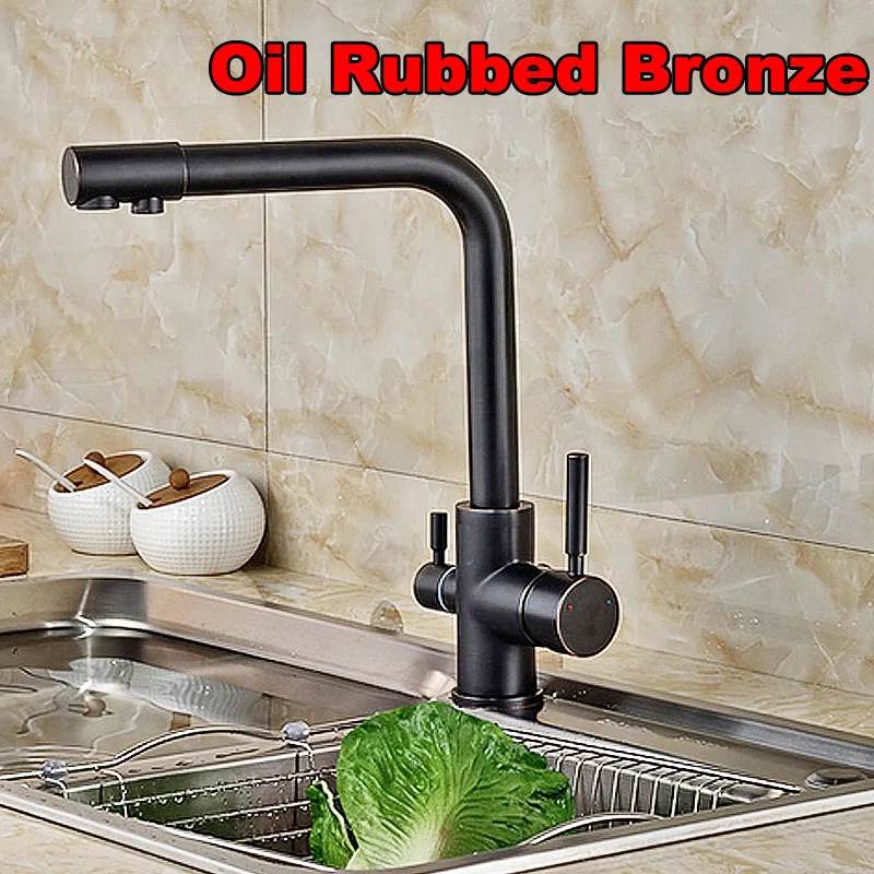 Кухонный смеситель с двойным носиком для очистки питьевой воды чистой