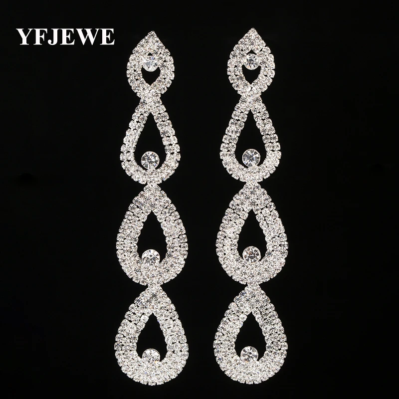 Женские серьги подвески с кристаллами YFJEWE длинные стразы новый дизайн