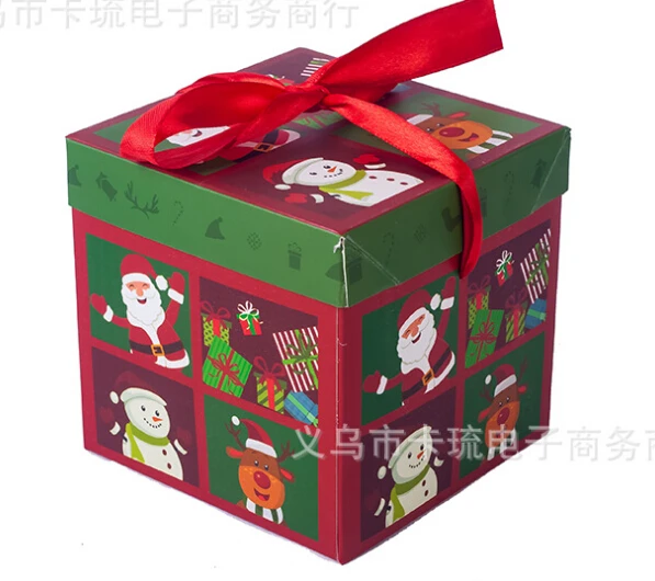 santa red S Рождество прекрасная квадратная коробка для конфет вечерние любимые подарочные коробки Санта Рождество дерево День Рождения Декор ремесло DIY складной - Цвет: santa red S