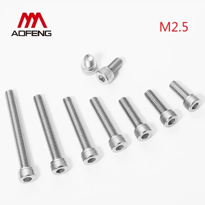 M2 M2.5 Расширенный шестигранный винт 304 нержавеющая сталь M2M2.5 x 30 32 35 38 40 45 50 55 60 мм