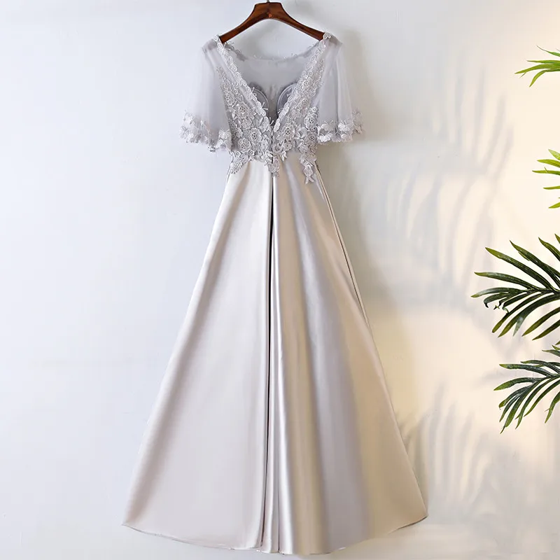 Вечернее платье Роб Де Суаре Абийе высокого качества в стиле А-линии из атласа с аппликацией промышленного образца на высоком воротнике платьев с вырезом лодочкой Вестида Феста.