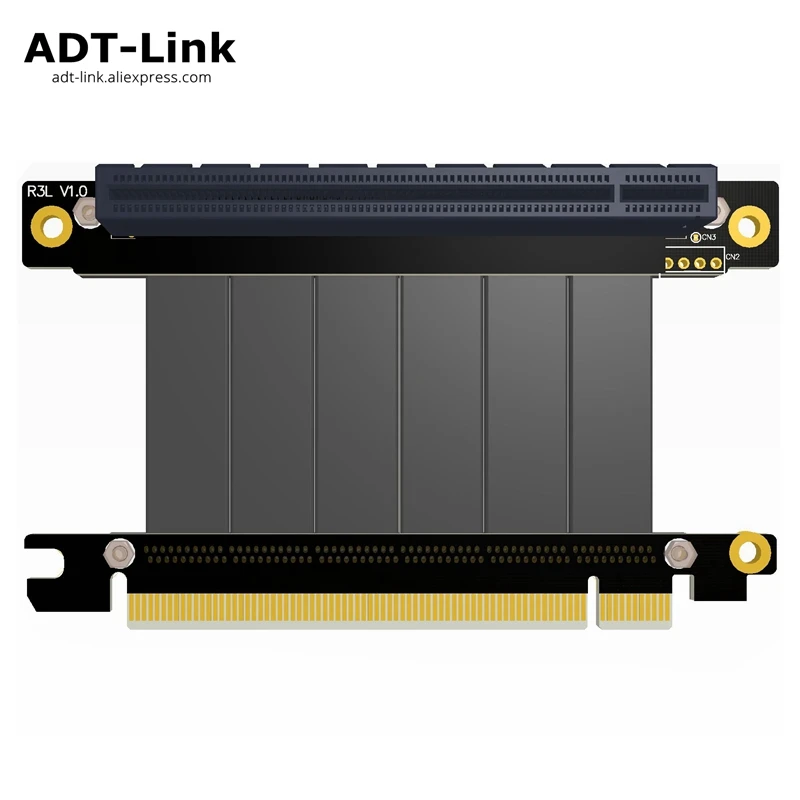 Переходник Gen3.0 PCI E x16 на 3 0 штекер гнездо угловой левый 20 см 25 Express pcie 16x pci e