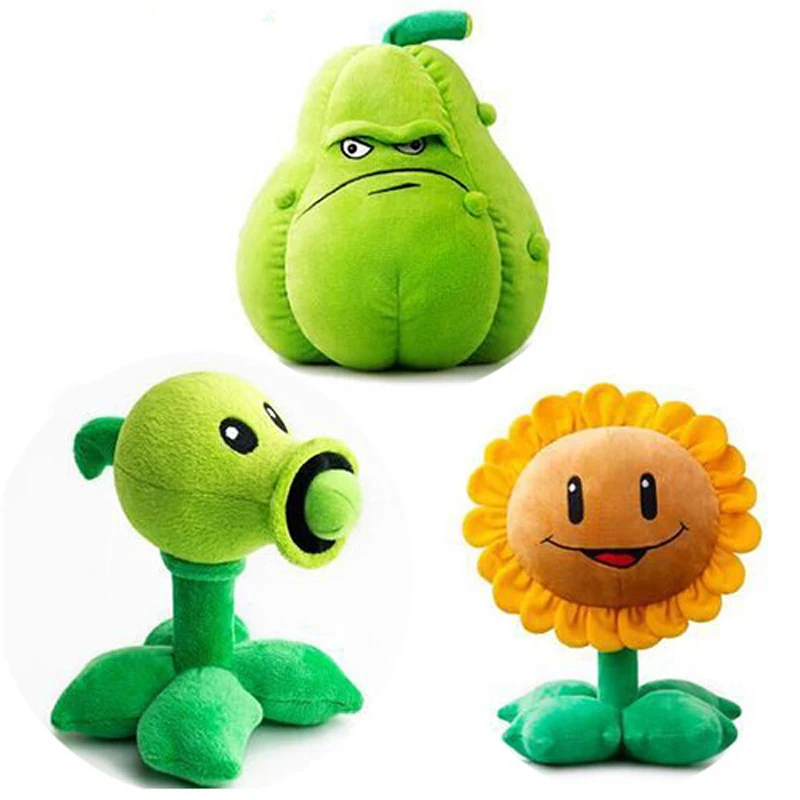 30CM Plants vs Zombies Peashooter Sunflower Squash Plush Toys Soft Stuffed Toys Game PVZ Plants Doll for Kid Children Xmas Gifts