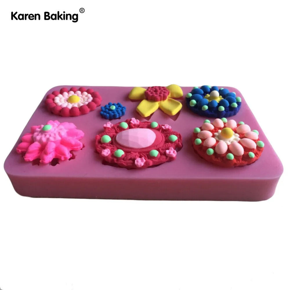 Цветы и банты форма силиконовая украшения торта помадка торт 3D пищевой формы для