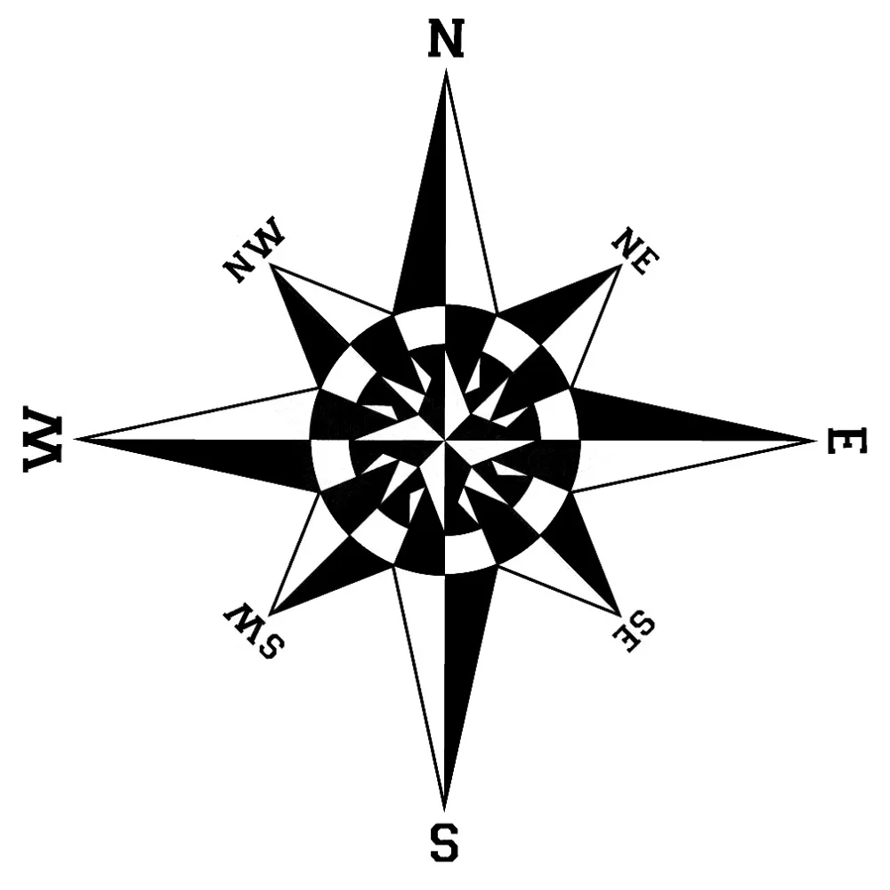 

16 см * 16 см NSWE Compass Роза дизайн забавная виниловая наклейка автомобильная наклейка черный/серебряный аксессуары