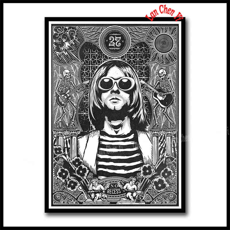 Nirvana певец плакат Курт Кобейн рок-музыка белая бумага с покрытием плакаты живопись Бар настенная декоративная живопись певец плакат
