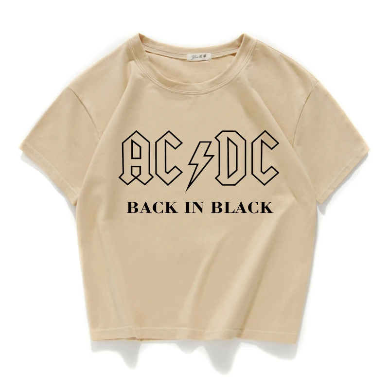 Известный бренд ACDC, женские топы, хлопок, футболка, Повседневная футболка, женская футболка с круглым вырезом, подходит ко всему, топ, летний Свободный Топ, женская одежда