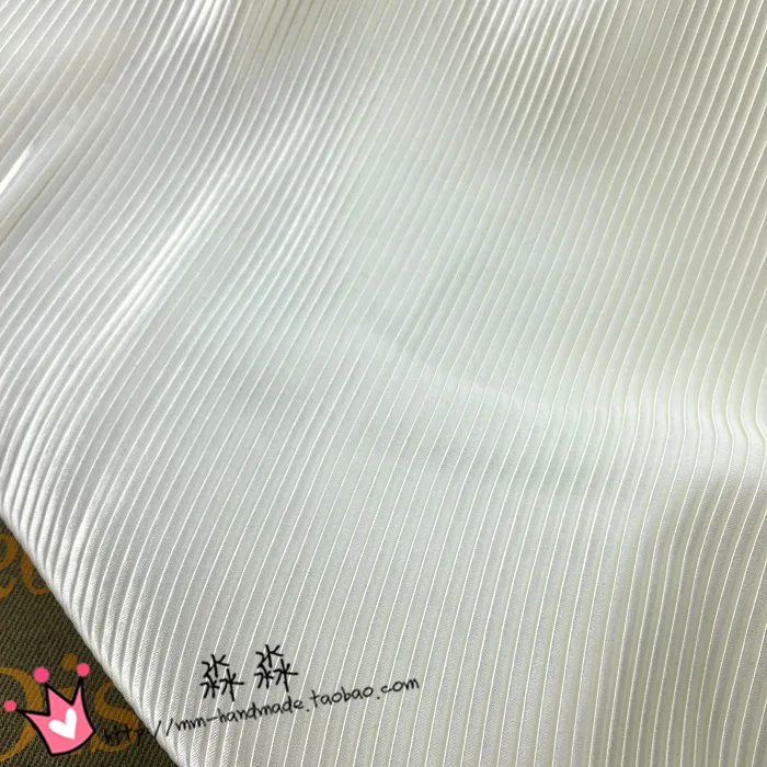 1psc белый полосатый рисунок ткани плиссе в гармошку шелковый атлас щебень через