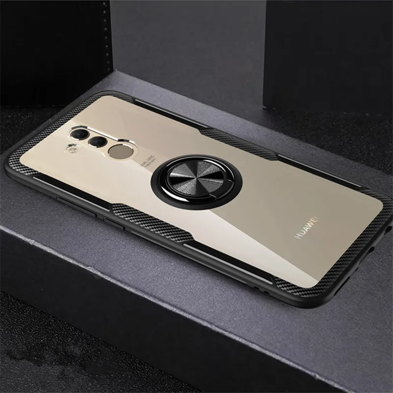 Для huawei P20 P30 Pro mate 20 Lite Honor 7X 8X V20 Play Nova 4 магнитный автомобильный кольцевой противоударный прозрачный чехол