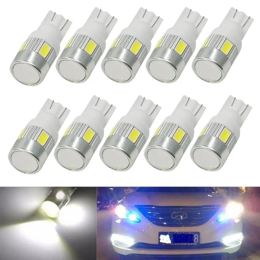 10 шт. Автомобильные светодиодные лампы T10 W5W 168 194 5630 5730 6SMD T10|10pcs t10 led|car door led lightdoor |