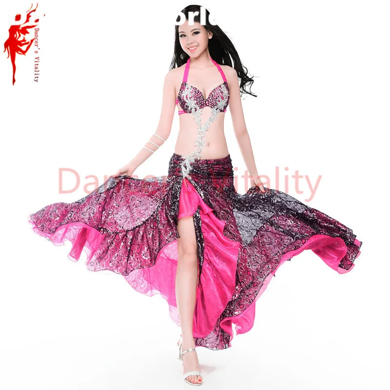 2017 Женский костюм для танца живота бюстгальтер декорированный камнями + атласная