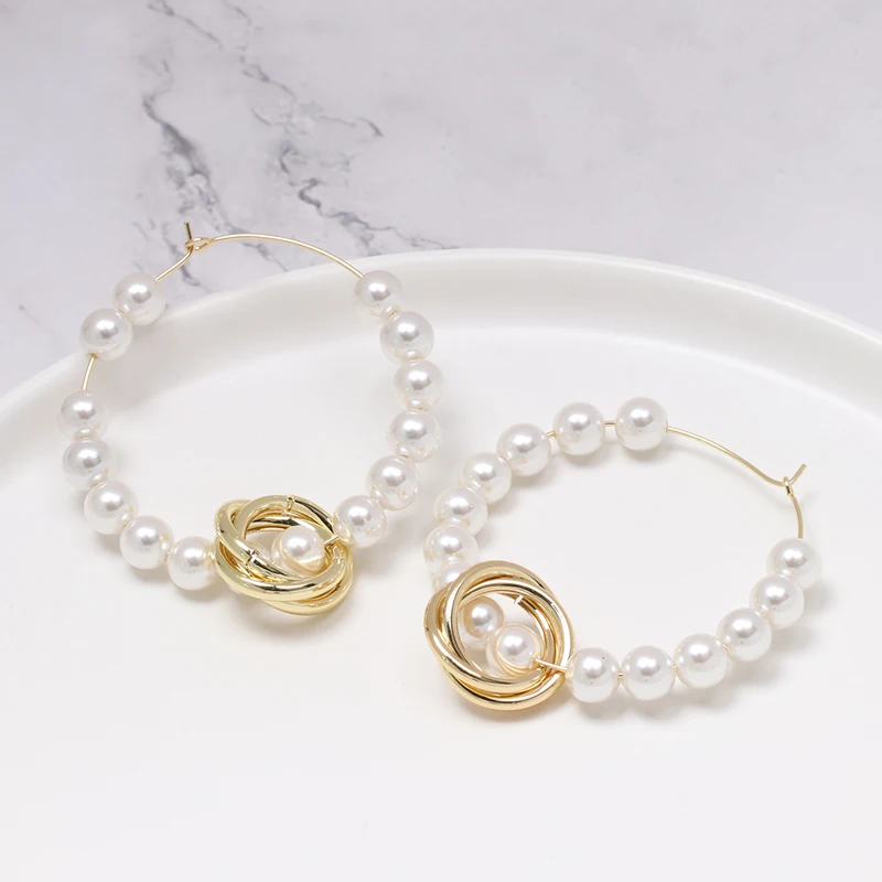 Женские жемчужные серьги ZA серьги-подвески золотого цвета с геометрическим