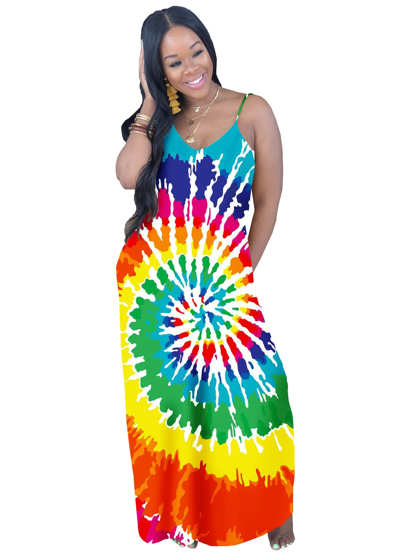 2019 африканская Летняя женская разноцветная черная с дырками галстук-краситель