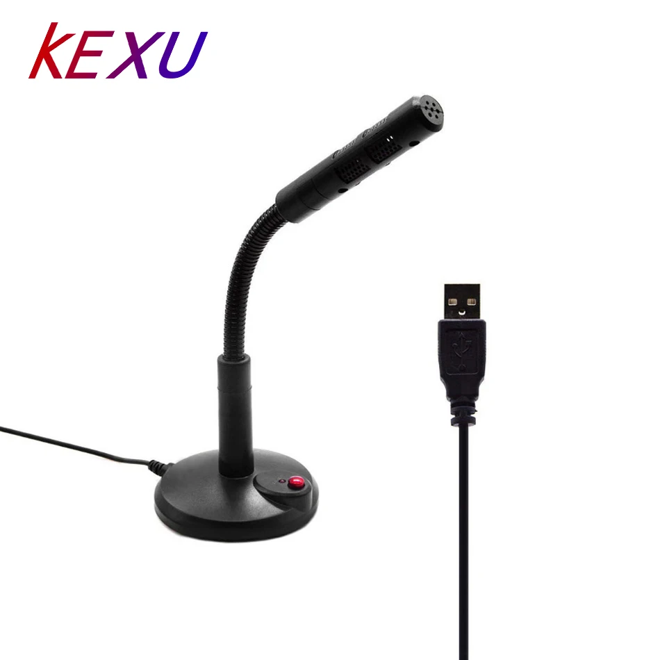 

Микрофон для записи вокала KEXU, USB-микрофон для компьютера, настраиваемый переключатель Vol, гибкий профессиональный микрофон для пения в студ...