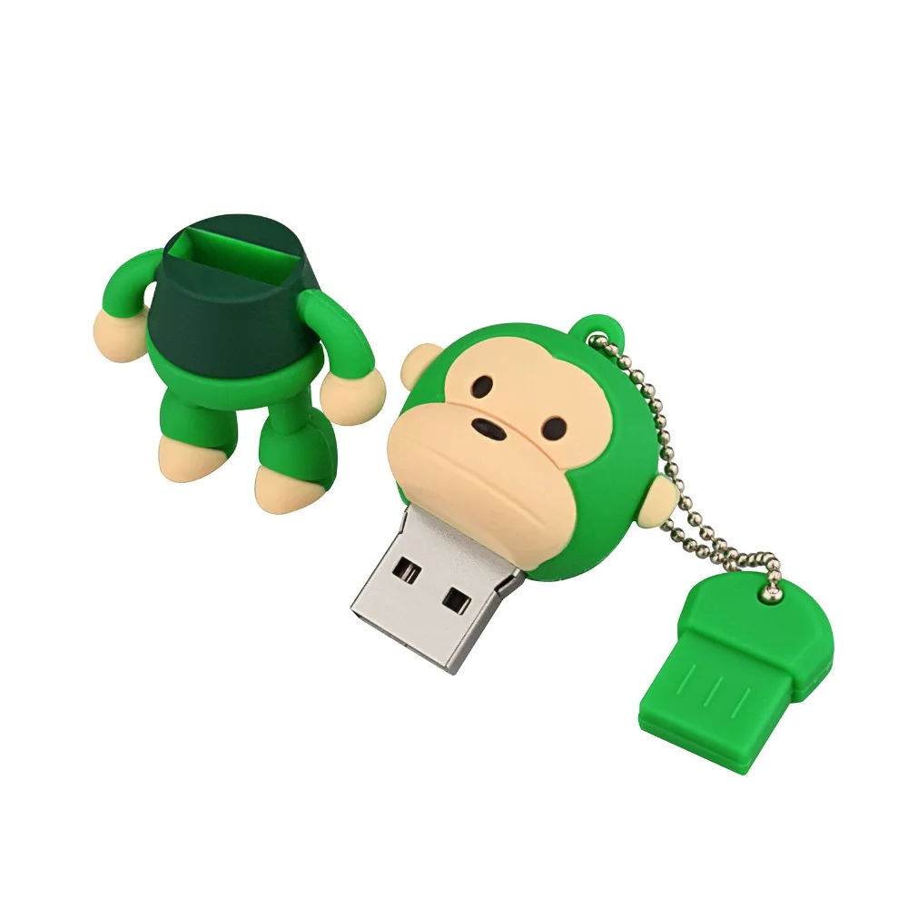 USB флеш накопитель J boxing Green 64 ГБ флешка с забавной обезьяной 16 32 для компьютера