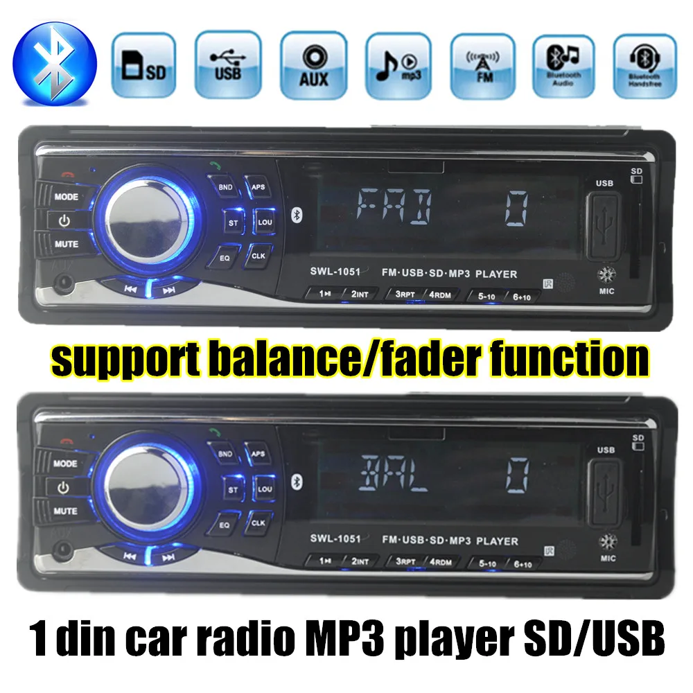 Бесплатная доставка 1 Din Автомобильный Радио MP3-плеер Стерео аудио в тире FM Aux вход