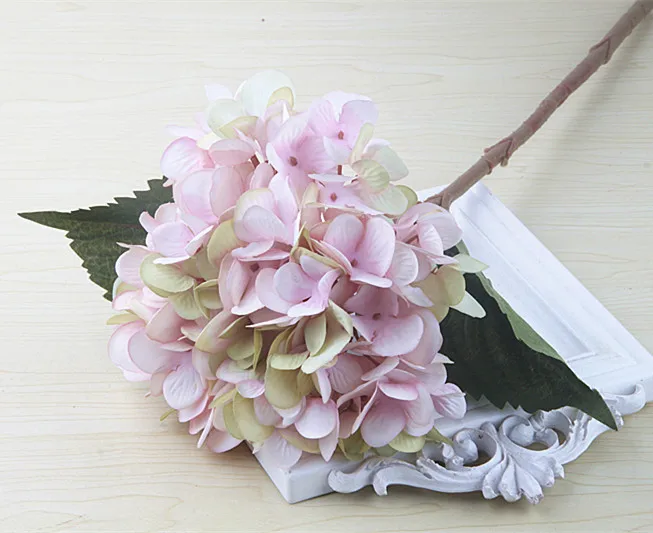 pink1 19 см европейские шелковые головки гортензии Искусственные цветы DIY свадебный Декор домашний декоративный головной убор повязка на голову материалы для стен - Цвет: pink1
