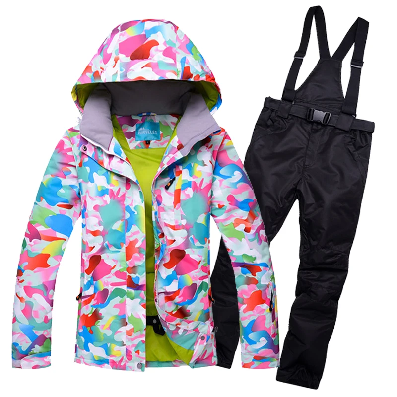 2022 Ski Suit Women Set Windproof Waterproof Warmth Clothes Jacket Ski Pants Snow Clothes Winter Skiing And Snowboarding Suits