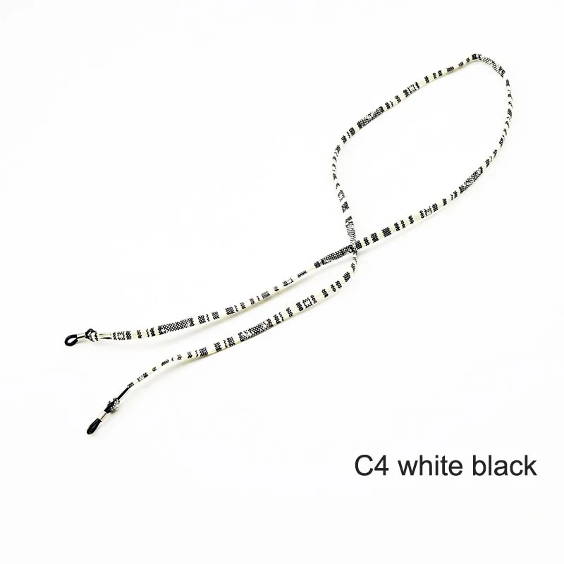 C4whiteblack Модные Ретро солнцезащитные очки для очков хлопок шеи шнур Фиксатор ремень шнурок для очков держатель с хорошим силиконовым - Цвет: C4whiteblack