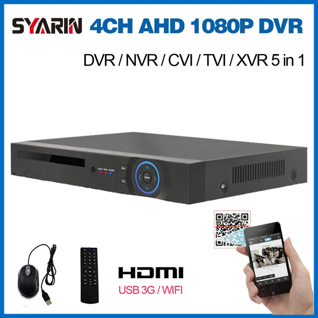 4ch AHD 1080 P видеонаблюдения DVR NVR ONVIF P2P 4 канала H 2MP WI FI H.264 цифровой
