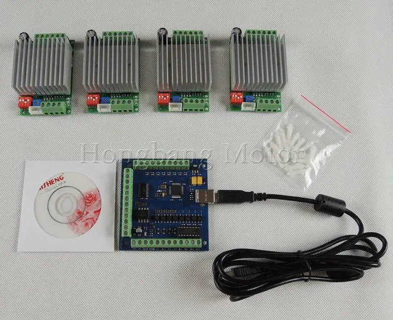 Набор usb с 4 осями и ЧПУ шт. TB6600 одна ось шаговый двигатель драйвер платы + машина 3