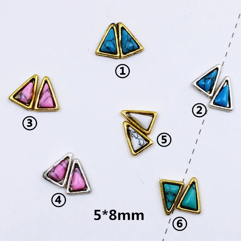 20 звёзд японский сплав ретро Треугольник с бирюзовым камнем металлические
