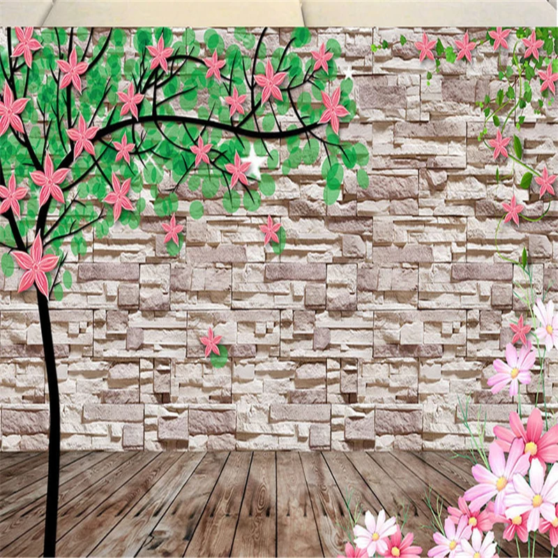 Креативные 3D обои камень природные деревья Цветы Фрески настенные бумаги