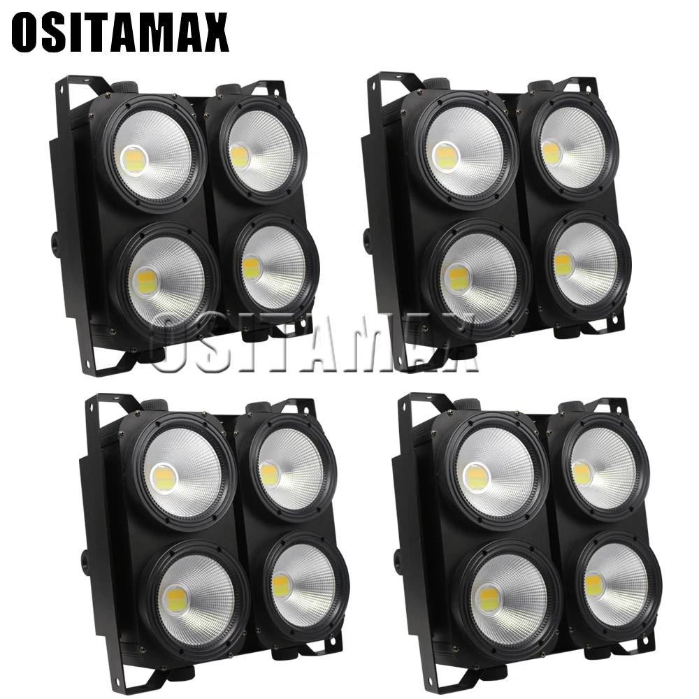 melhor 4pcs 100w * 4 Olhos Audiência Blinder Luz COB 4x100w Matriz De LED Wash Luz Quente /Branco Fresco Efeito Blinder Stage Strobe Iluminação