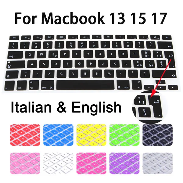 Прочная силиконовая наклейка для Macbook air 13 Водонепроницаемая клавиатура ноутбука