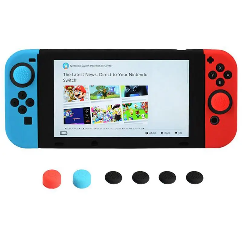 11 в 1 силиконовый чехол для Kind Switch NS Console защитный кожный чехол с рукояткой колпачки для JoyCon
