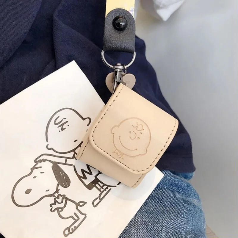 Мультфильм кожаный чехол для Airpods чехол Bluetooth наушники защитный чехол Роскошный милый ремешок для Airpods аксессуары Funda
