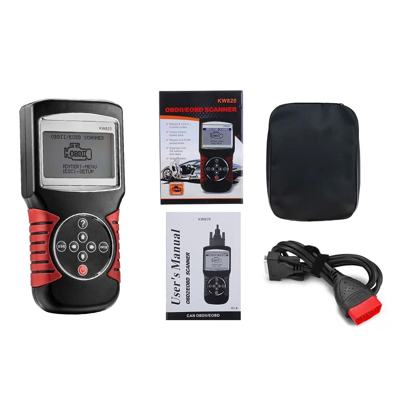KW820 OBDII EOBD Automotive Errors Code Reader Scanner Diagnostic OBD2 Scan Tool Universal Auto OBD 2 Scaner PK VS890 |