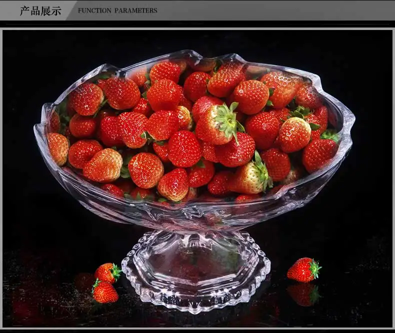 European home living room durable fruit plate fashion transparent atmospheric crystal glass salad plate ZP01211520
