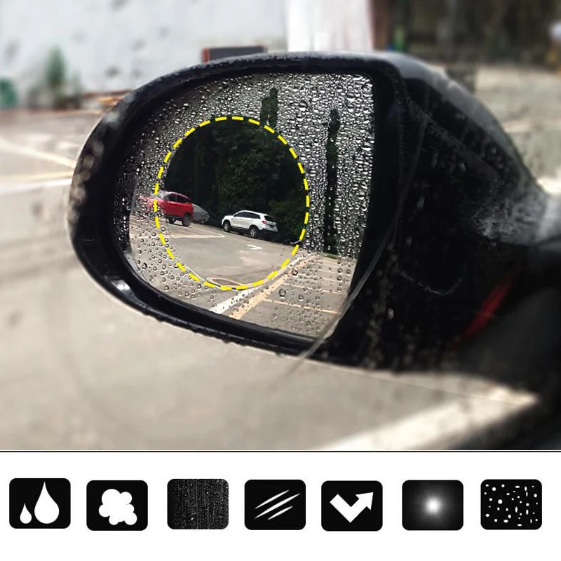2 шт. Автомобильная зеркальная защитная пленка заднего вида противотуманное