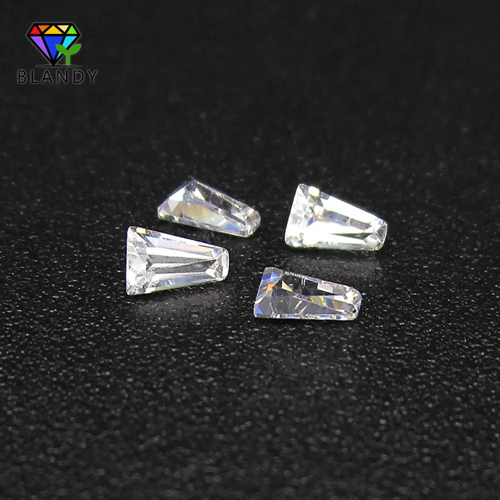 Белый кубический цирконий камень AAAAA качество 2x1. 5x1mm-5x3x2mm трапециевидной формы машина резки синтетический CZ для ювелирных изделий